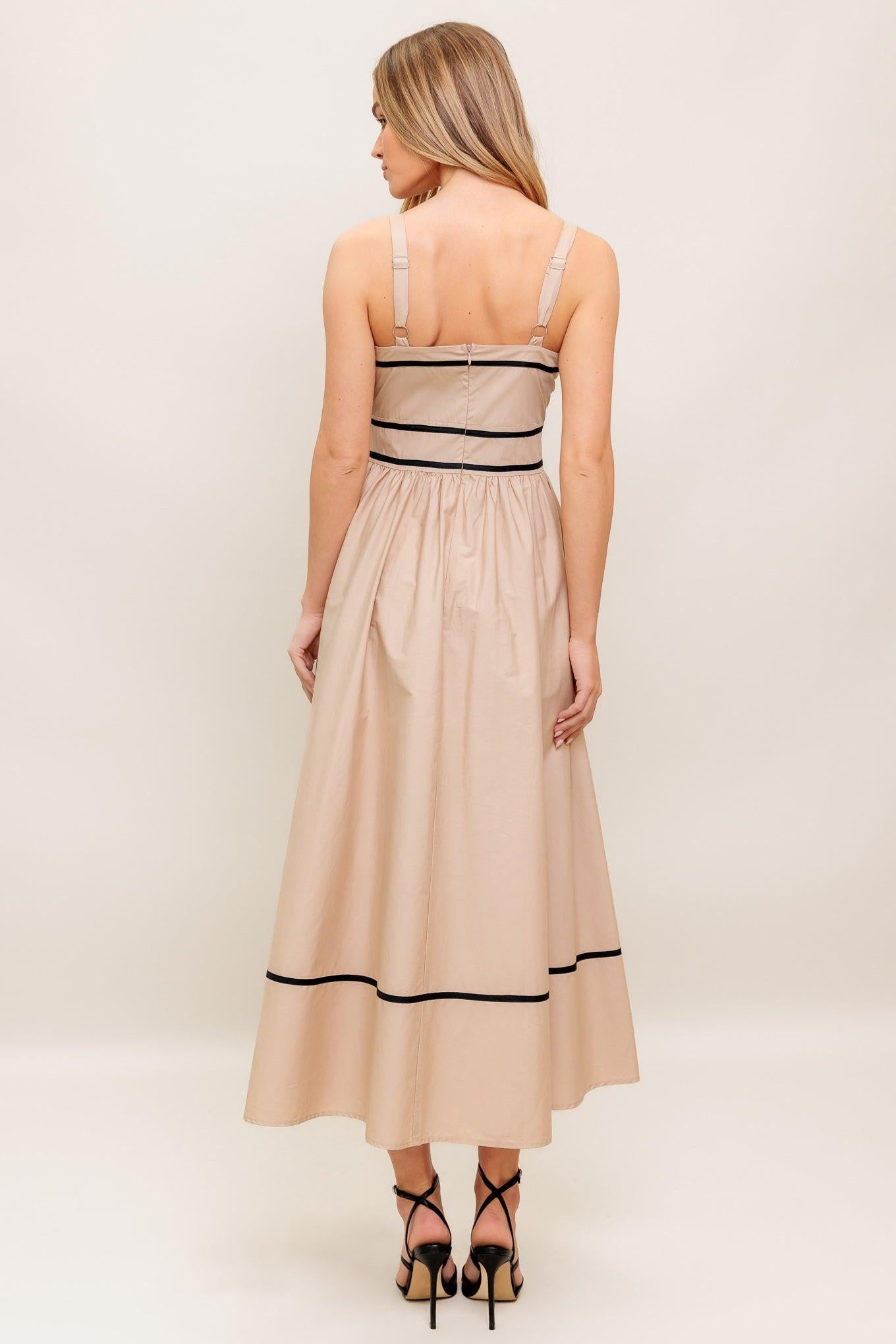 QUIET LUXE STRAP WOVEN MIDI DRESS Flying Tomato