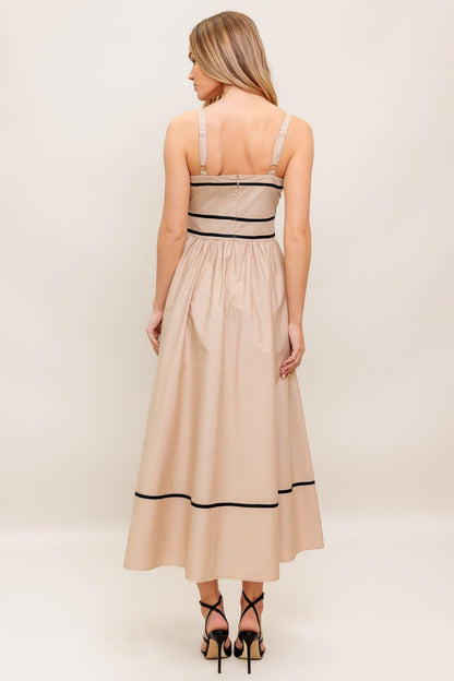QUIET LUXE STRAP WOVEN MIDI DRESS Flying Tomato