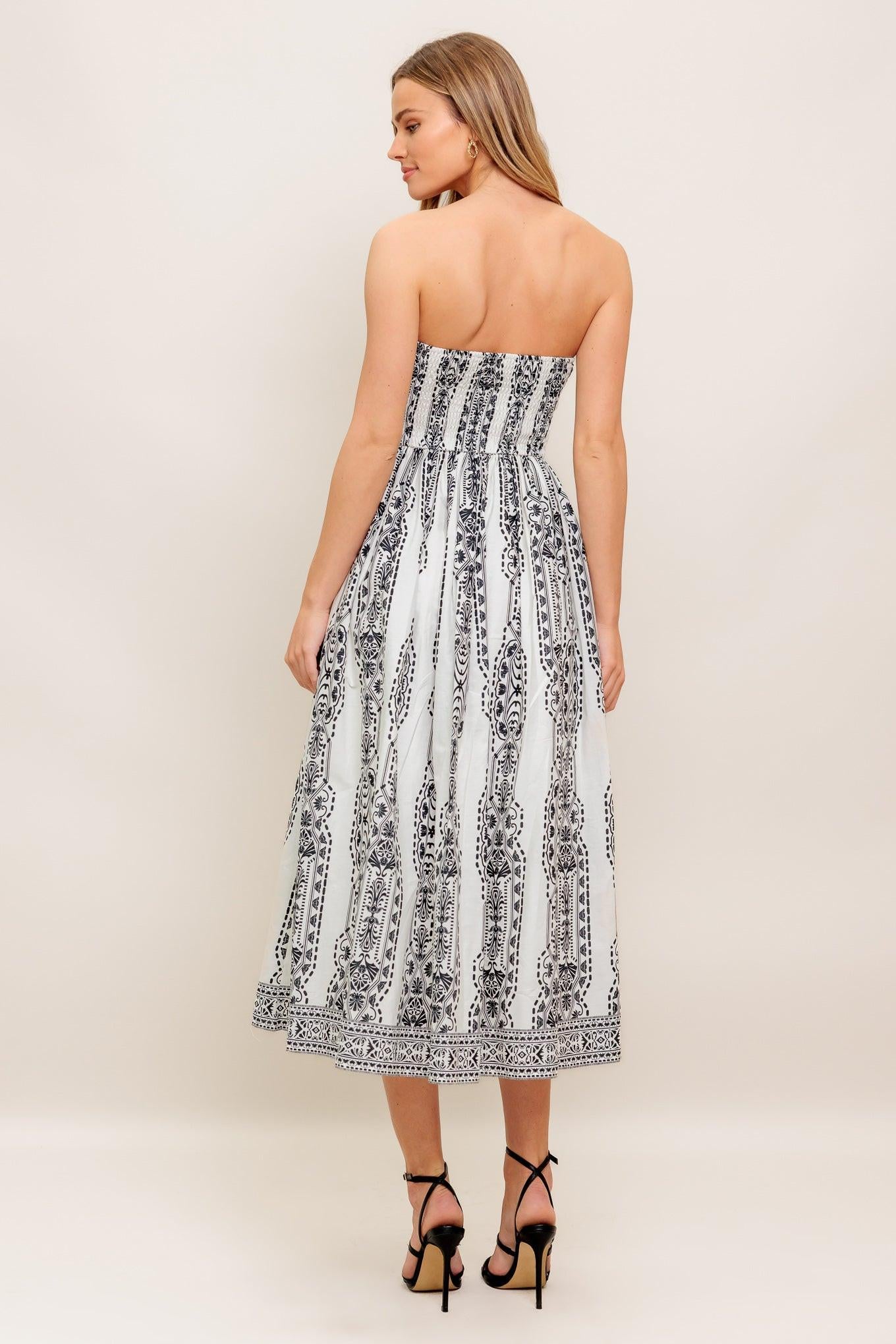 SUMMER SILHOUETTE WOVEN MIDI DRESS Flying Tomato