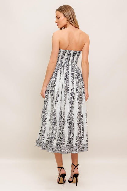 SUMMER SILHOUETTE WOVEN MIDI DRESS Flying Tomato