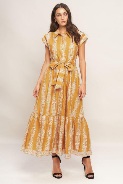 DESERT BLOOM WOVEN MIDI DRESS Flying Tomato