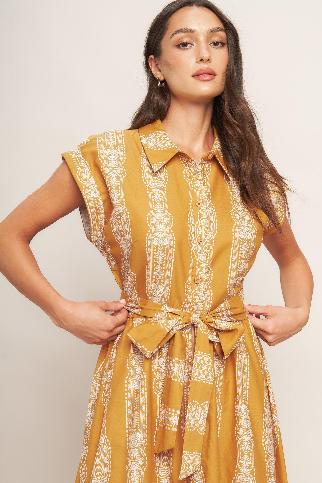 DESERT BLOOM WOVEN MIDI DRESS Flying Tomato