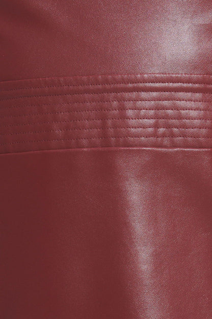 RUNWAY TREND FAUX LEATHER MIDI DRESS Flying Tomato
