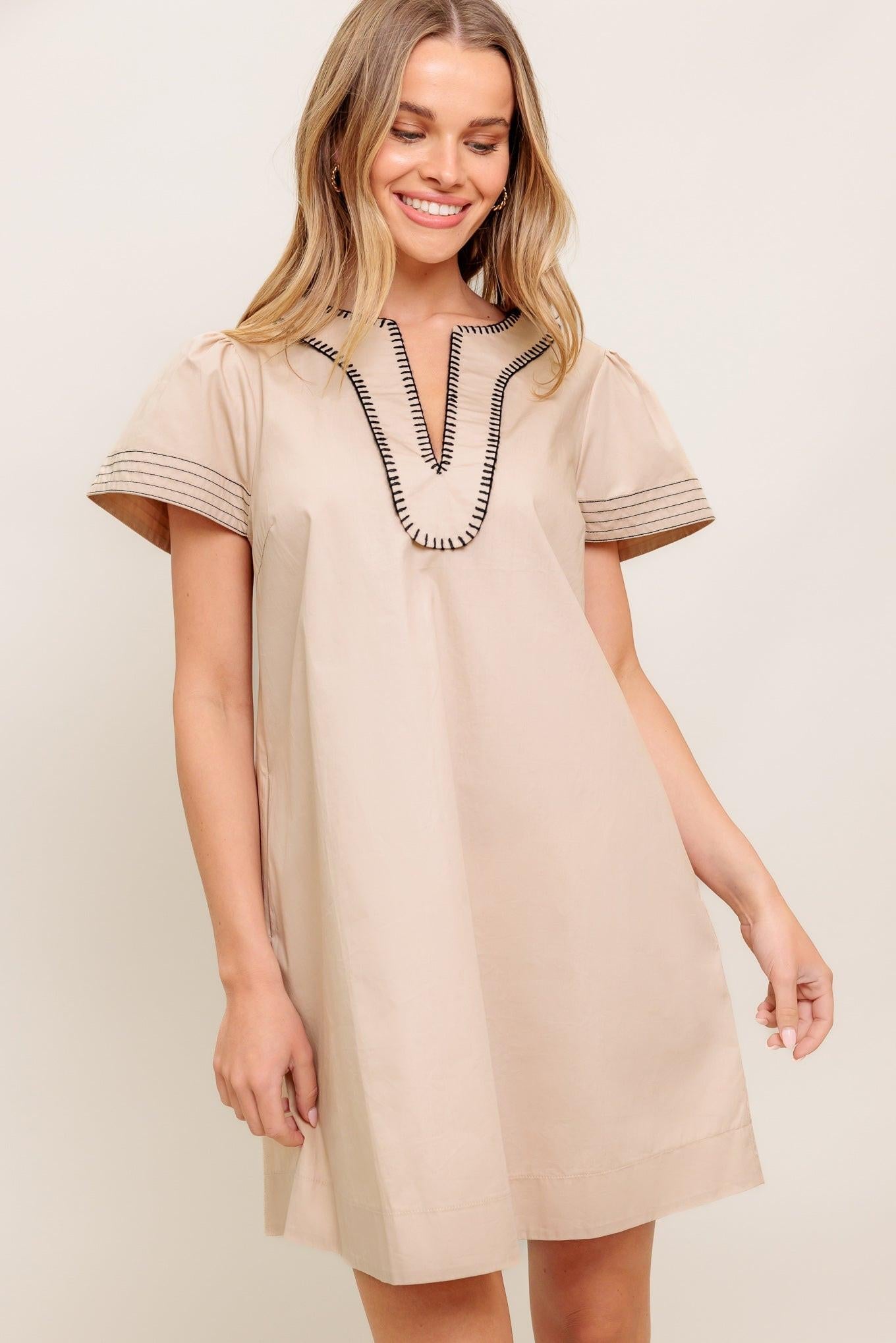 CALM SILHOUETTE WOVEN MINI DRESS Flying Tomato
