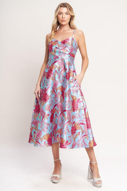 ELEVATED GARDEN WOVEN MIDI DRESS Flying Tomato
