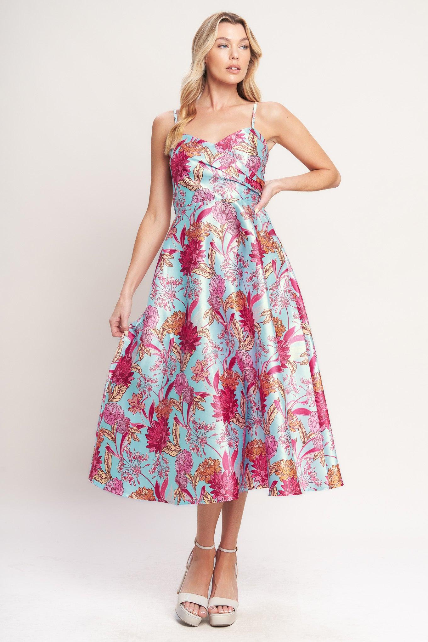ELEVATED GARDEN WOVEN MIDI DRESS Flying Tomato