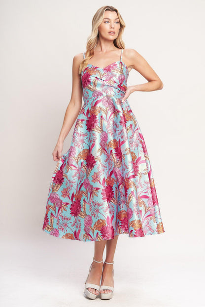 ELEVATED GARDEN WOVEN MIDI DRESS Flying Tomato