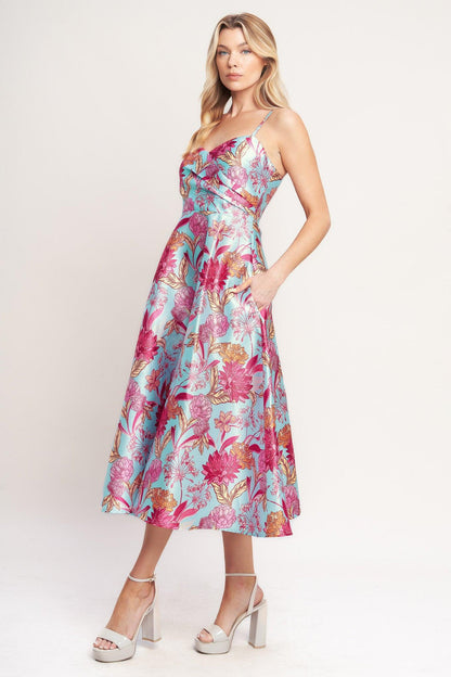 ELEVATED GARDEN WOVEN MIDI DRESS Flying Tomato