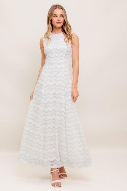 HEARTFELT CREAM WOVEN LACE ANKLE DRESS Flying Tomato