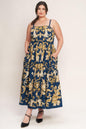 IMPERIAL BLOOM BLUE WOVEN MIDI DRESS Flying Tomato