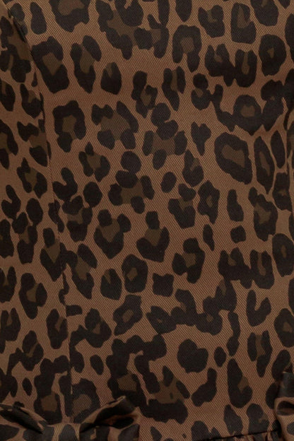WALK SOFT, STRIKE STRONG LEOPARD WOVEN MIDI DRESS Flying Tomato