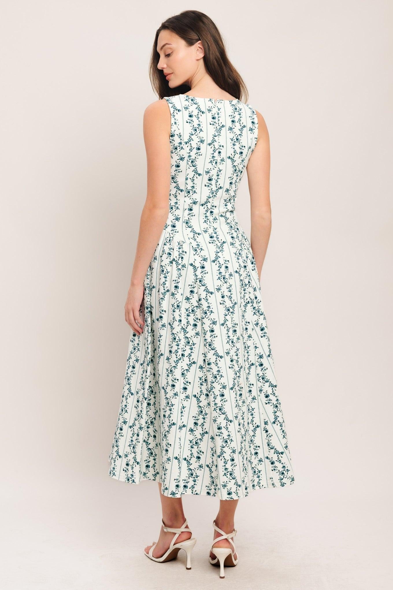 BLOOM COLUMN WOVEN MIDI DRESS Flying Tomato