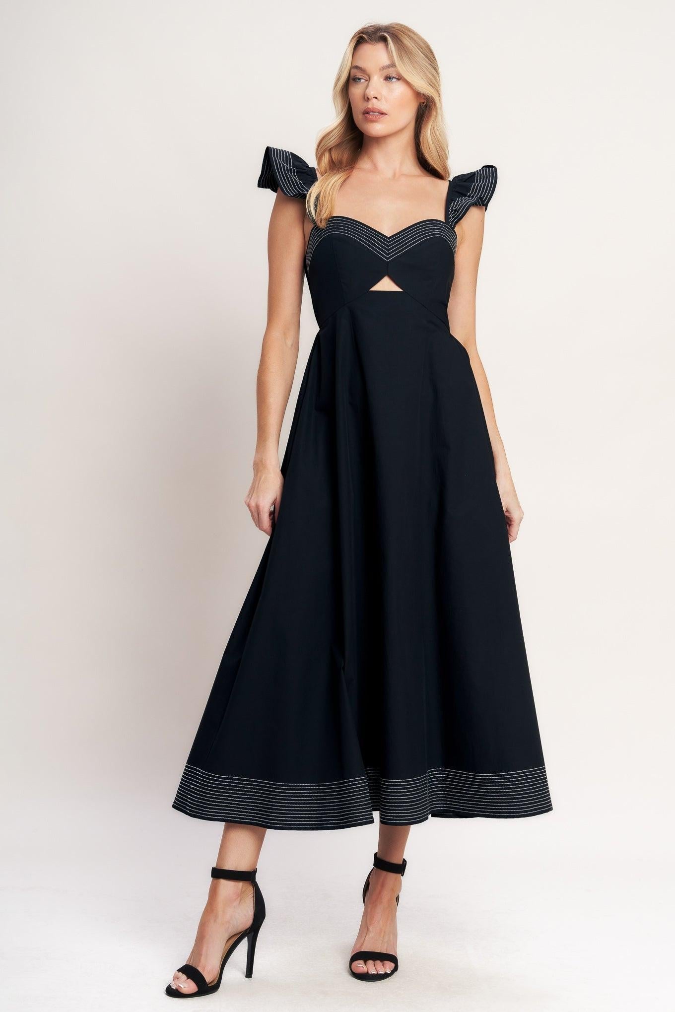 BEAUTIFULLY UNEXPECTED WOVEN MIDI DRESS Flying Tomato