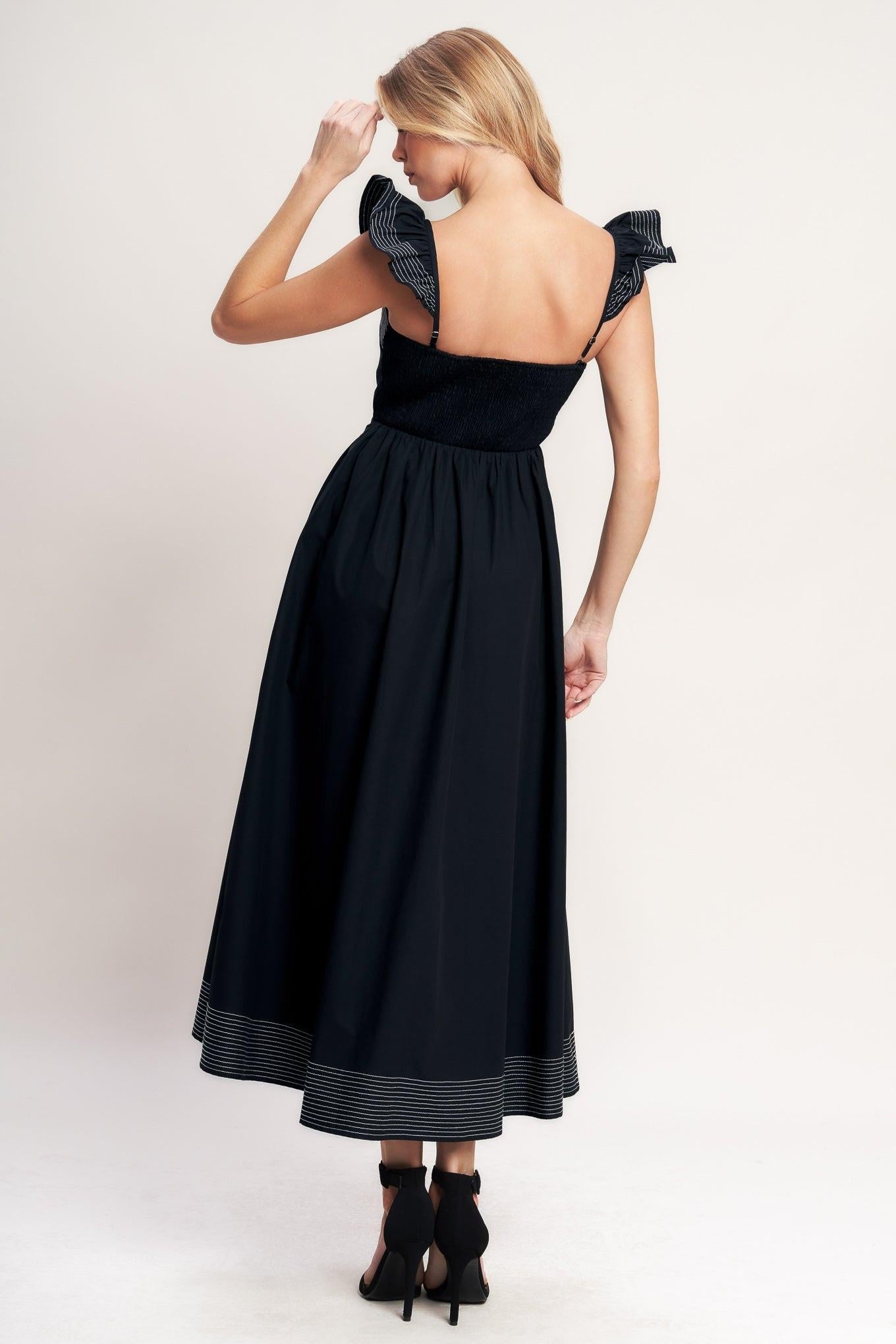 BEAUTIFULLY UNEXPECTED WOVEN MIDI DRESS Flying Tomato