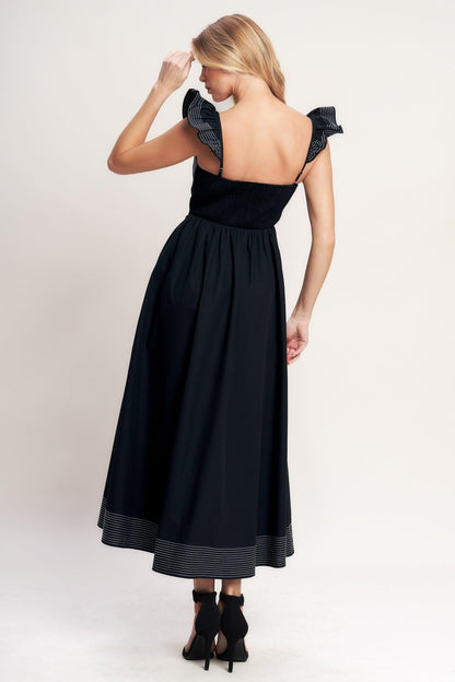 BEAUTIFULLY UNEXPECTED WOVEN MIDI DRESS Flying Tomato