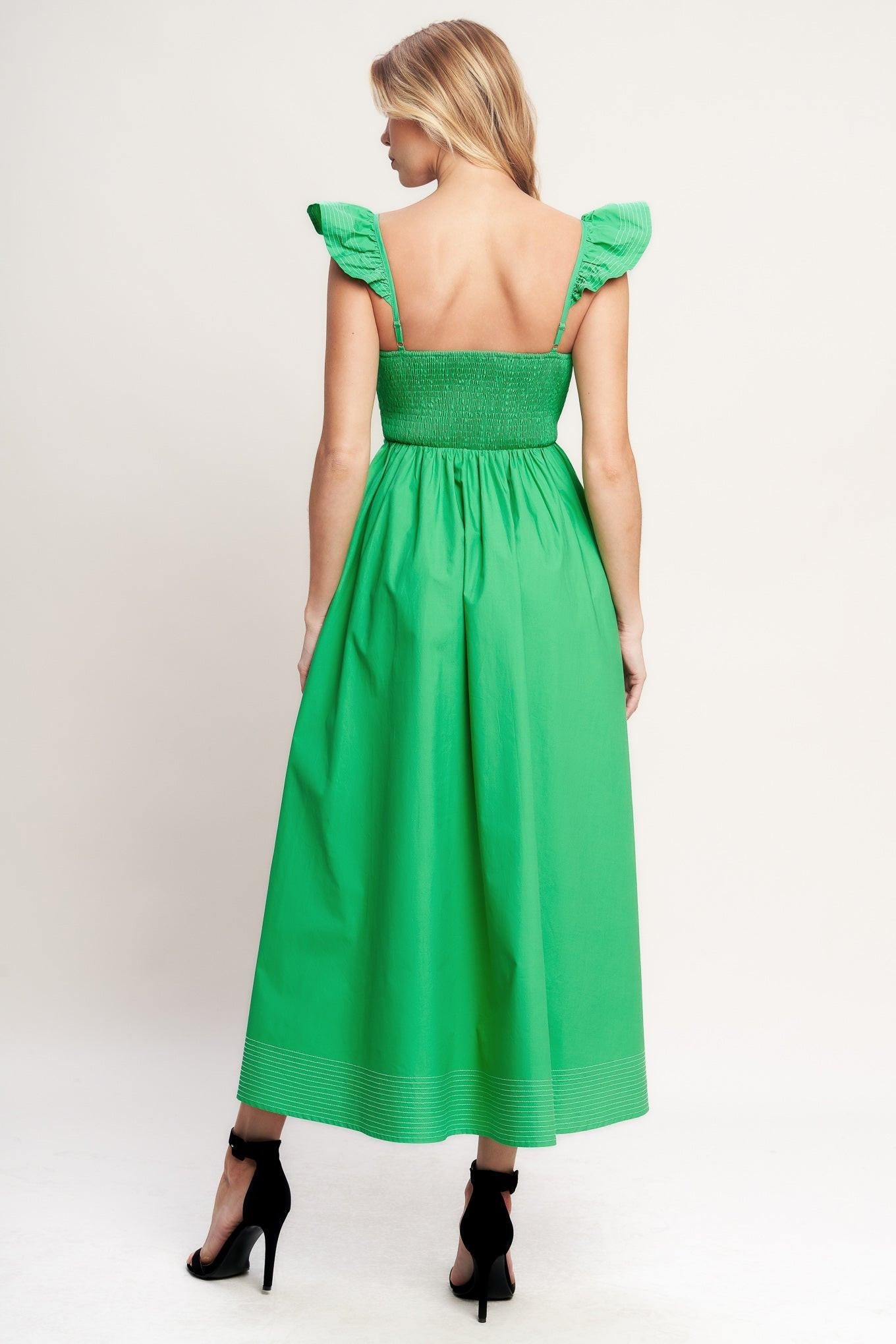 BEAUTIFULLY UNEXPECTED WOVEN MIDI DRESS Flying Tomato