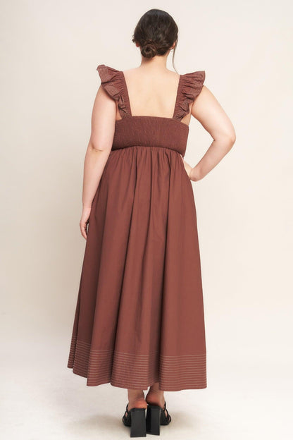 TUSCAN SUNSET WOVEN MIDI DRESS Flying Tomato