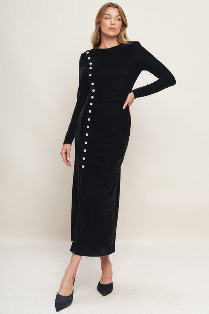 URBAN EMPRESS VELVET MIDI DRESS Flying Tomato