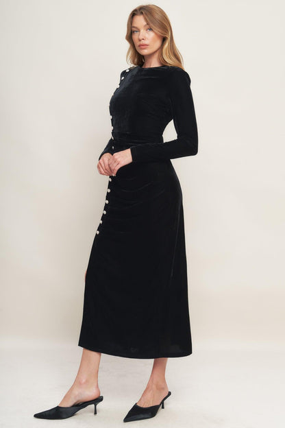 URBAN EMPRESS VELVET MIDI DRESS Flying Tomato