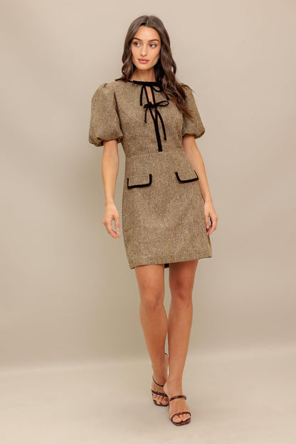 MADEMOISELLE MODE WOVEN WEED MINI DRESS Flying Tomato