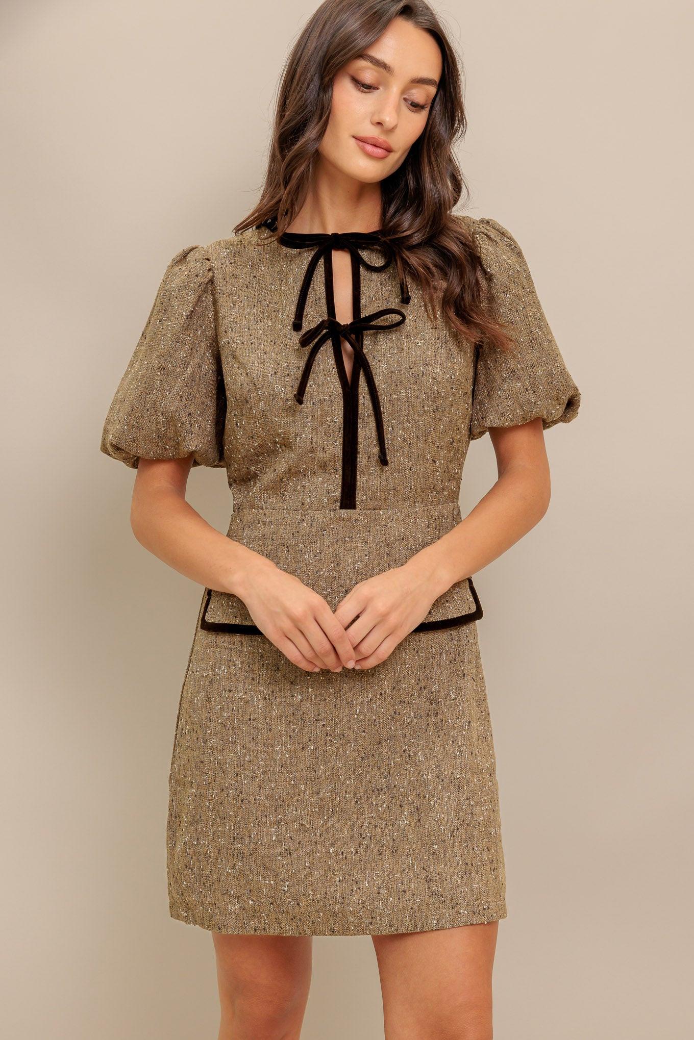 MADEMOISELLE MODE WOVEN WEED MINI DRESS Flying Tomato