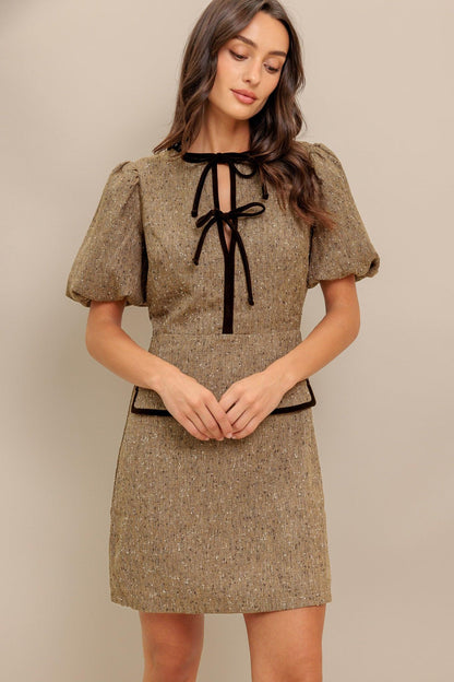 MADEMOISELLE MODE WOVEN WEED MINI DRESS Flying Tomato
