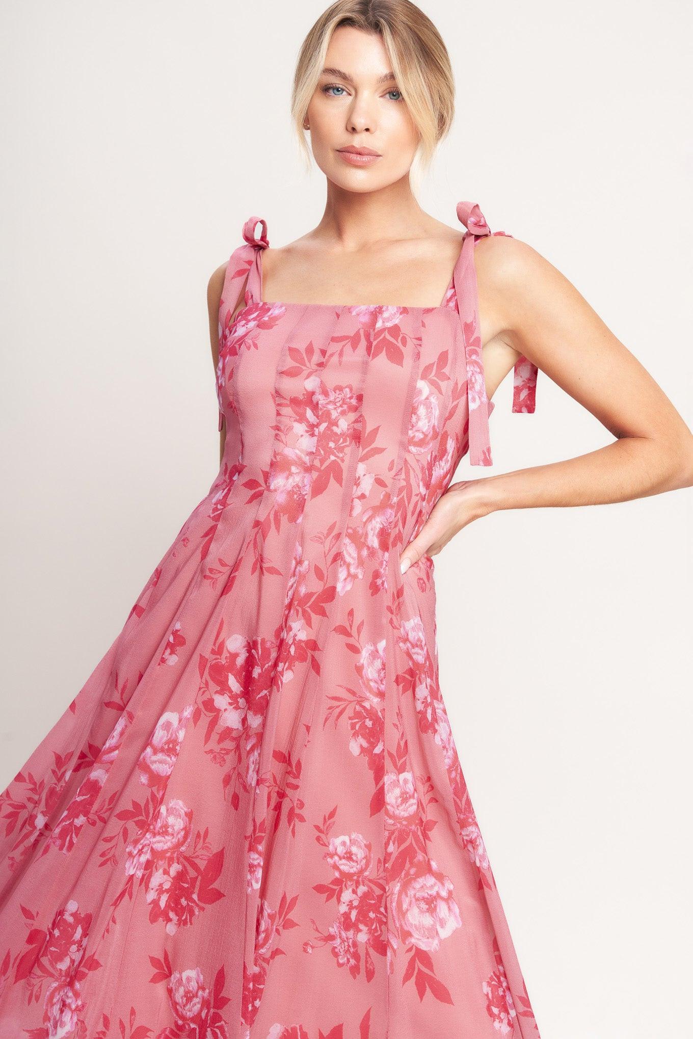 ROMANTIC CANOPY WOVEN MIDI DRESS Flying Tomato
