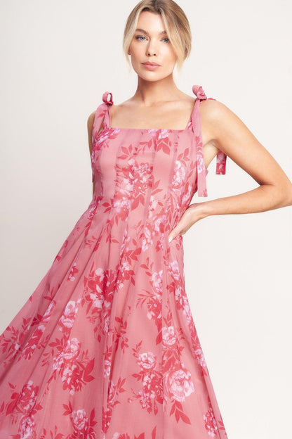 ROMANTIC CANOPY WOVEN MIDI DRESS Flying Tomato