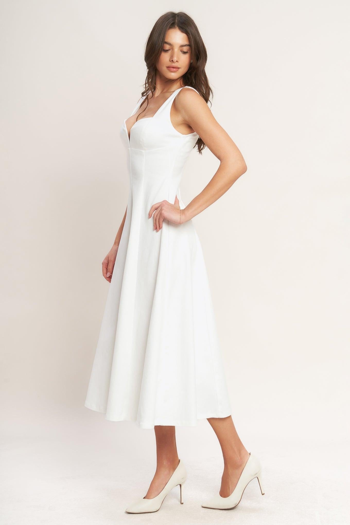 BALANCED PROPORTION WOVEN MIDI DRESS Flying Tomato