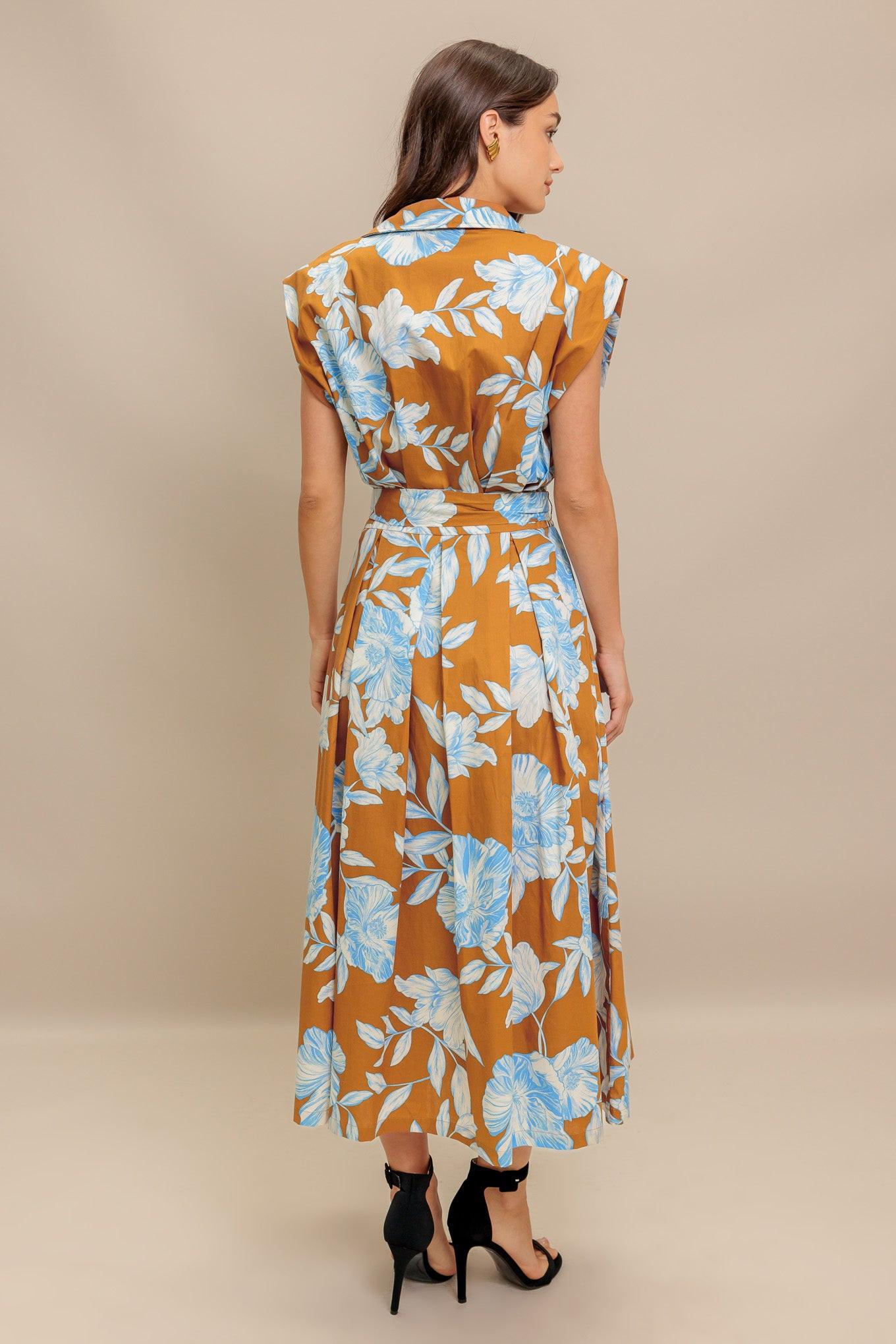 ISLAND FLARE WOVEN MIDI DRESS Flying Tomato