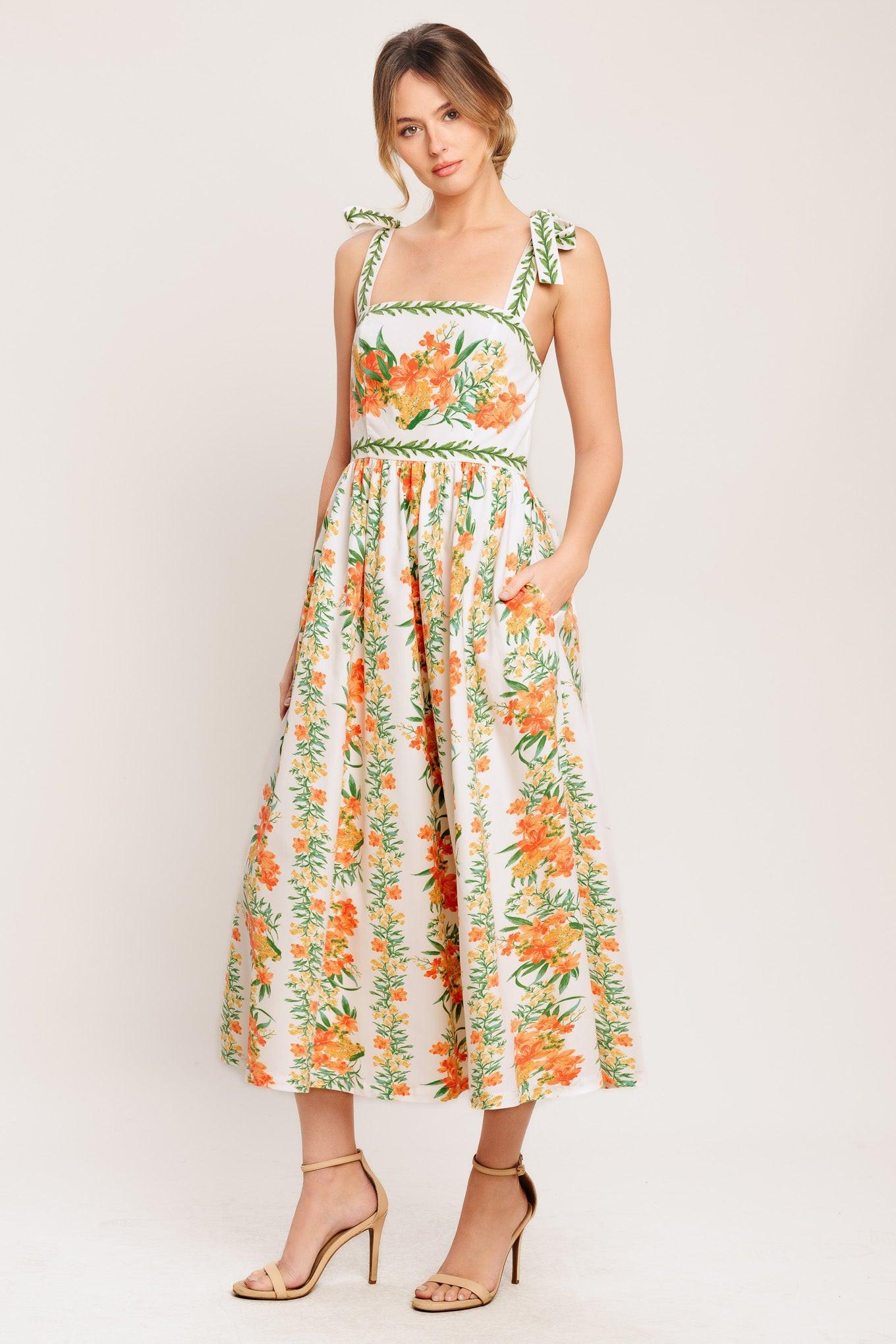 MARIGOLD BREEZE WOVEN MIDI DRESS Flying Tomato