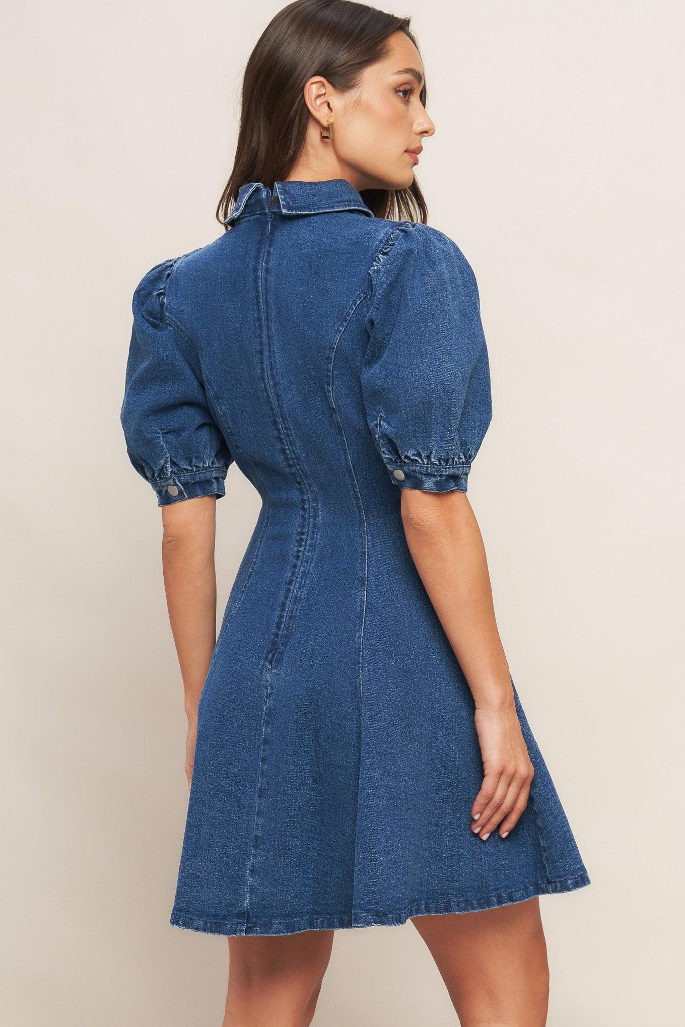 WESTWOOD CHARM DENIM MINI DRESS Flying Tomato