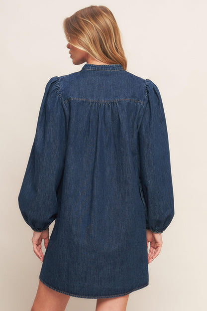 CANYON BREEZE DENIM MINI DRESS Flying Tomato