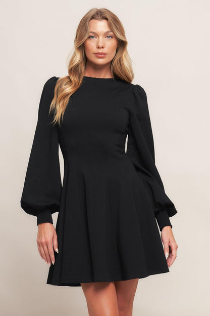 BLACK SWAN HEAVY KNIT MINI DRESS Flying Tomato