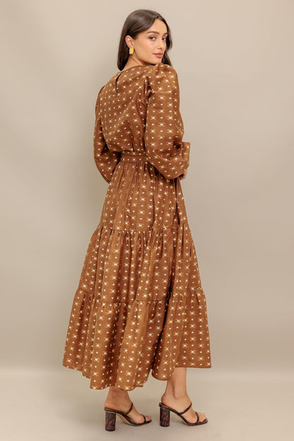 CINNAMON WALTZ WOVEN MIDI DRESS Flying Tomato