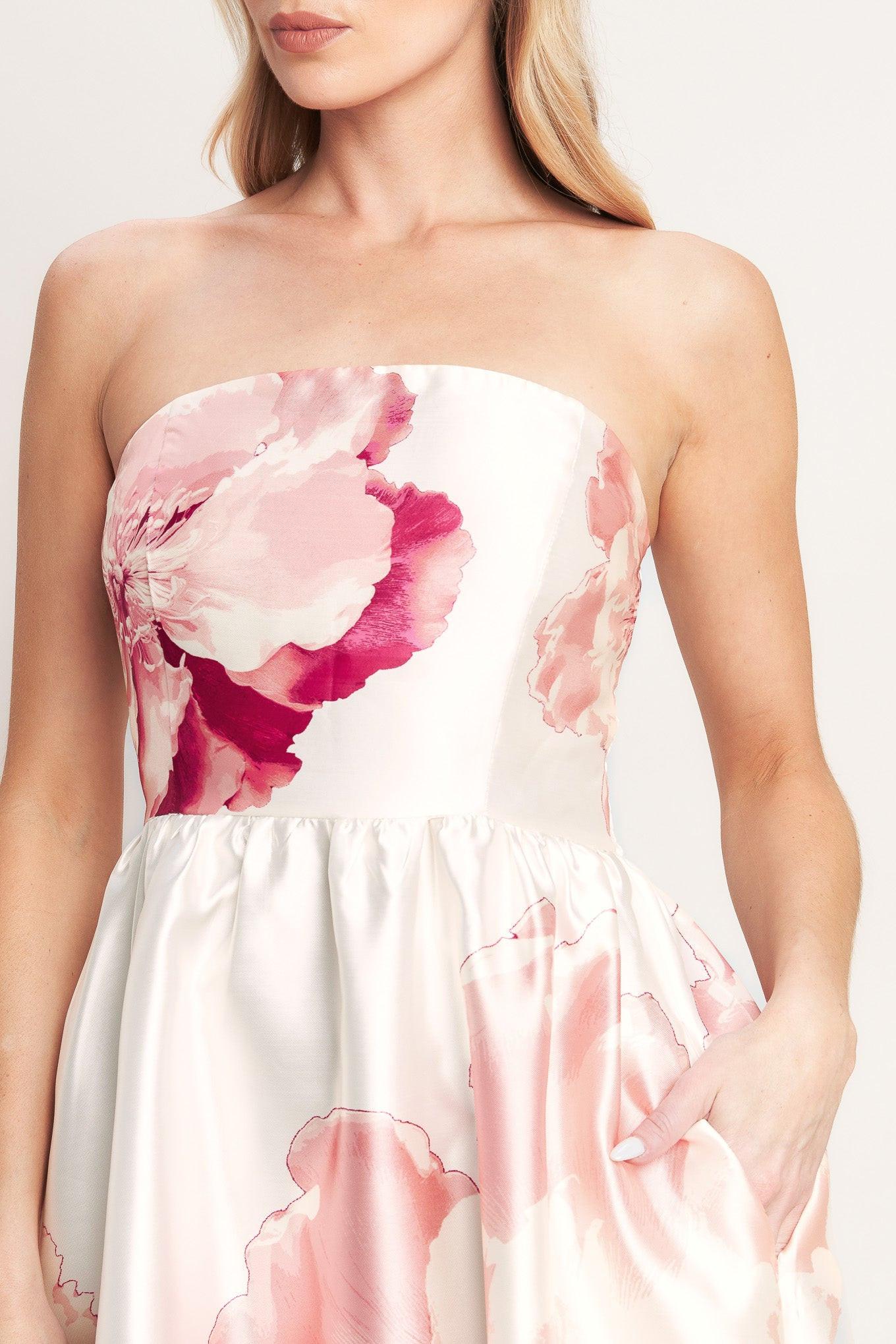 LUXE PEONY WOVEN MAXI DRESS Flying Tomato
