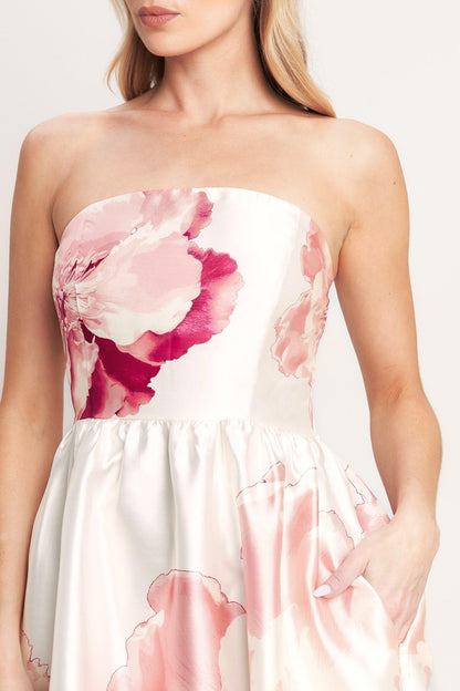 LUXE PEONY WOVEN MAXI DRESS Flying Tomato