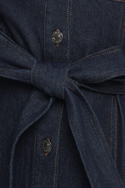 HOLIDAY DARK INDIGO DENIM MINI DRESS Flying Tomato