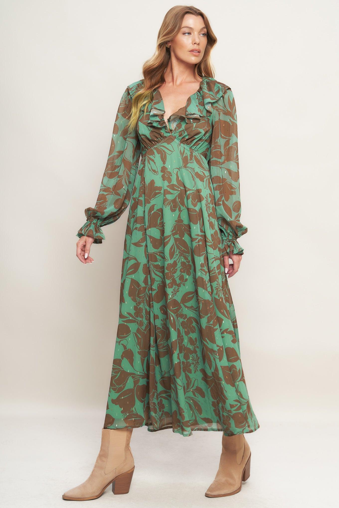 BOTANIC DREAMS WOVEN MAXI DRESS Flying Tomato