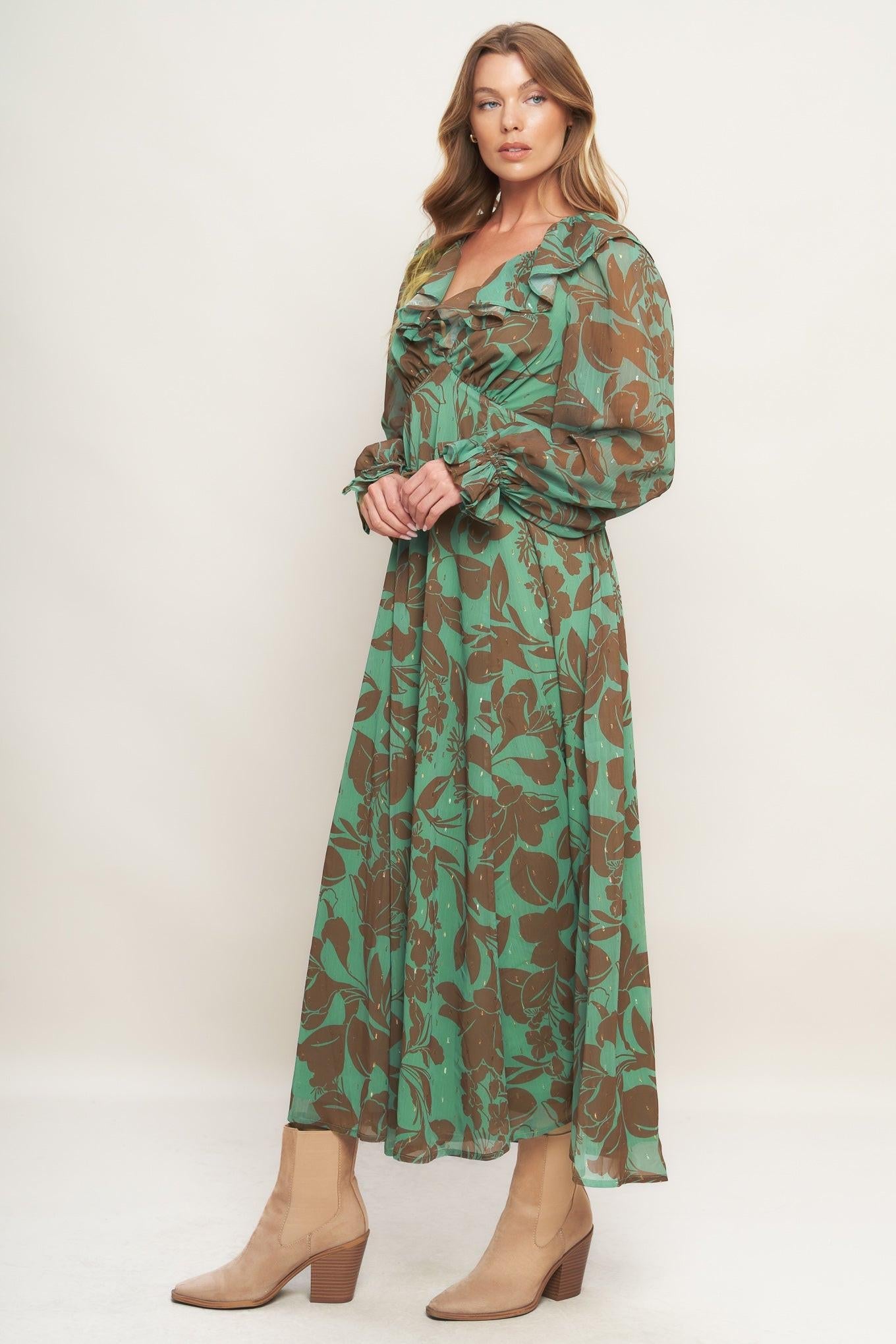 BOTANIC DREAMS WOVEN MAXI DRESS Flying Tomato