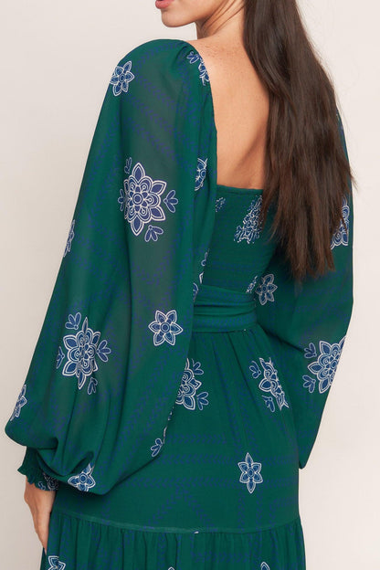 AZURE BOTANIQUE WOVEN MAXI DRESS Flying Tomato