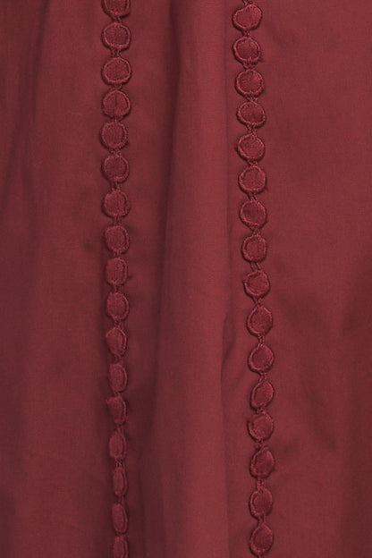 MODERN FEMME BURGUNDY WOVEN MIDI DRESS Flying Tomato