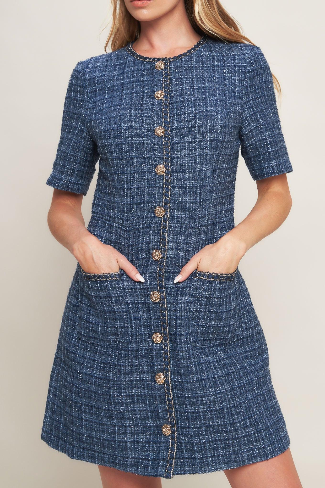 MODERN ICONIC TWEED MINI DRESS Flying Tomato