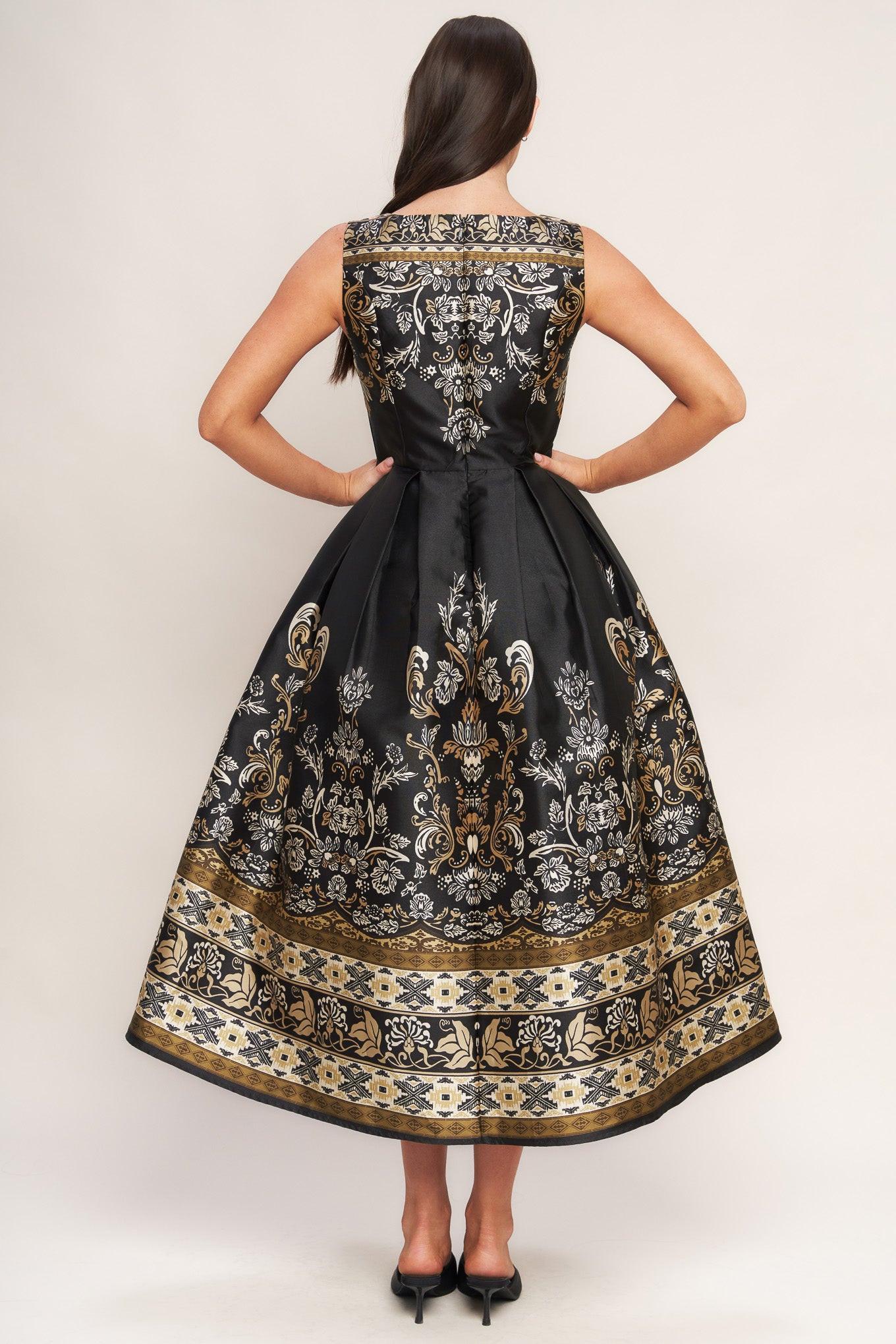 BAROQUE SPELL WOVEN MIDI DRESS Flying Tomato