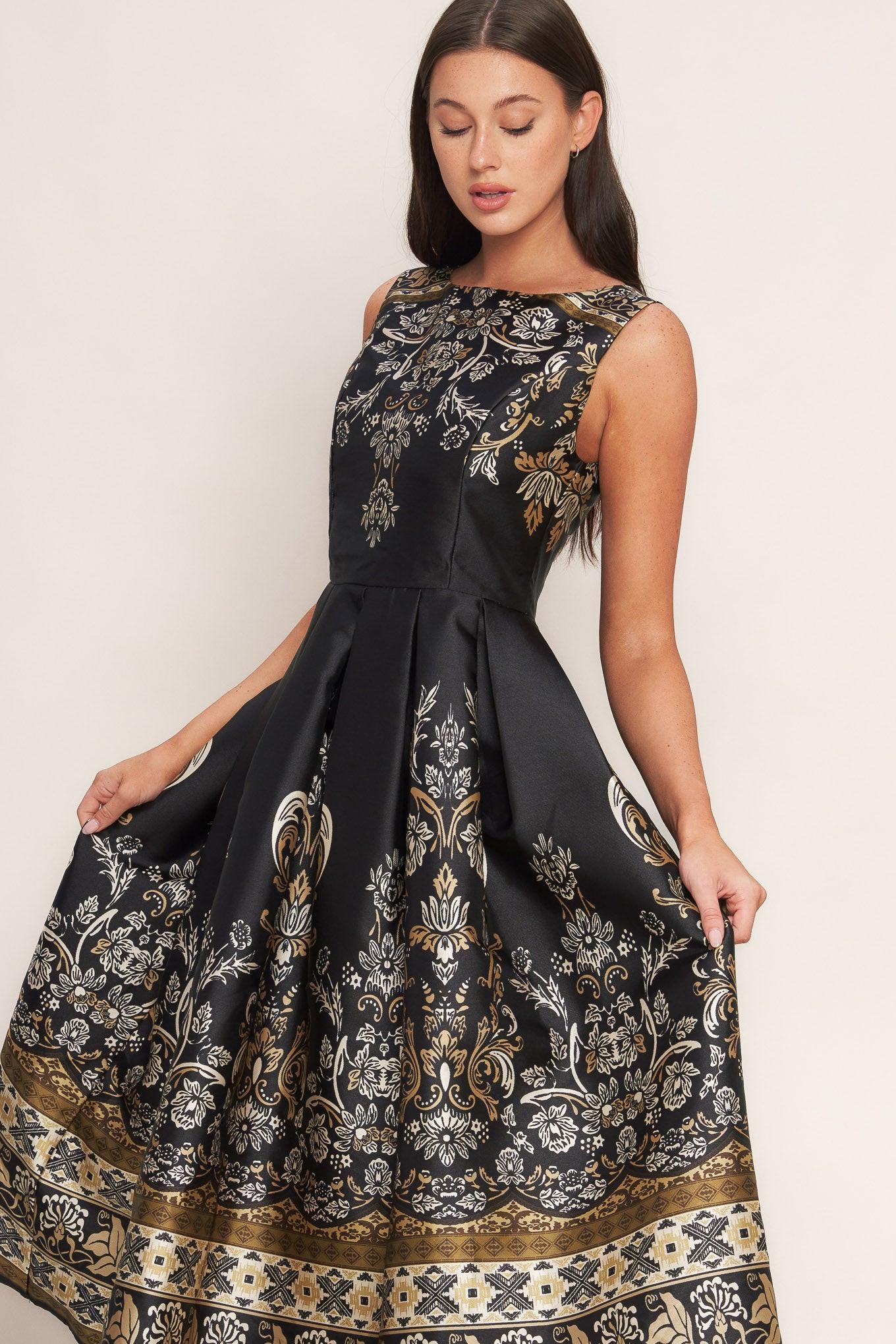 BAROQUE SPELL WOVEN MIDI DRESS Flying Tomato