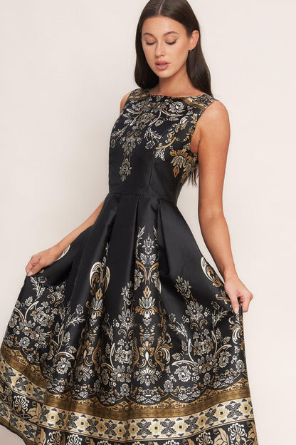BAROQUE SPELL WOVEN MIDI DRESS Flying Tomato