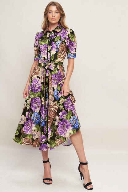 VIVID HERITAGE WOVEN MIDI DRESS Flying Tomato