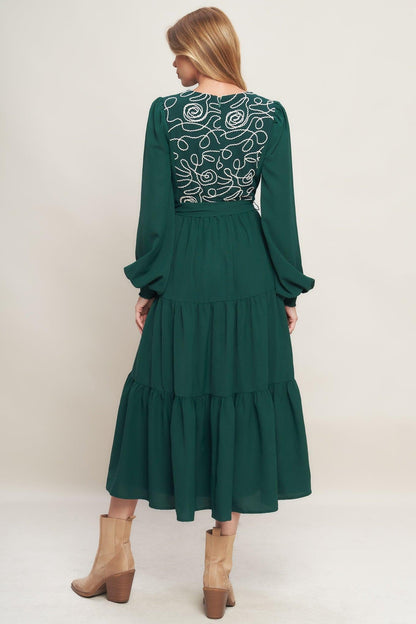 FOREST ALLURE WOVEN MIDI DRESS Flying Tomato
