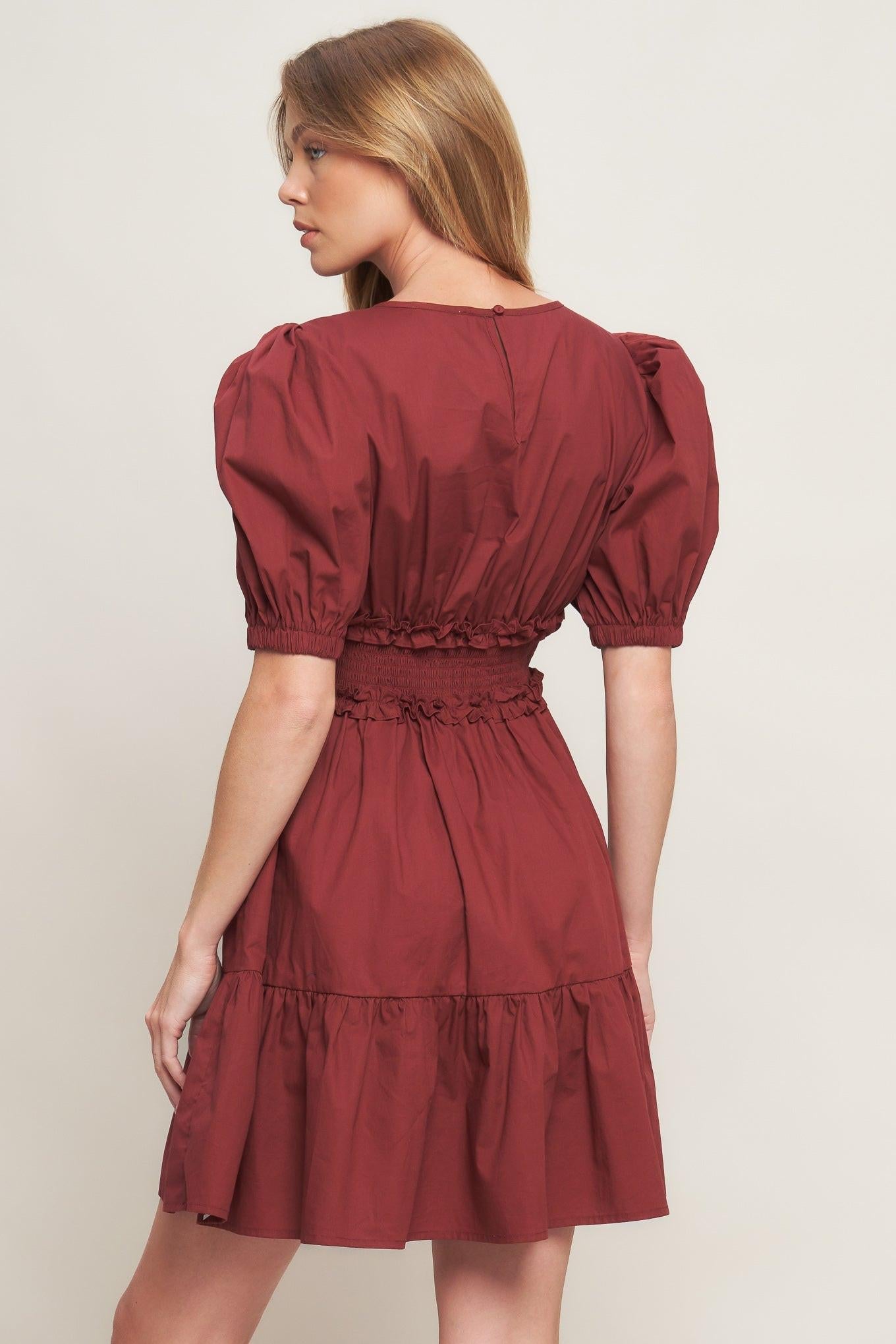 PLAYFUL CLASSIC WOVEN MINI DRESS Flying Tomato