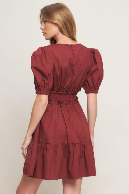 PLAYFUL CLASSIC WOVEN MINI DRESS Flying Tomato